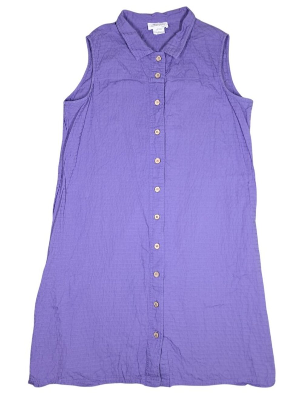 The Vermont Country Store Dress L Purple Sleeveless Grandmacore Cottagecore Midi